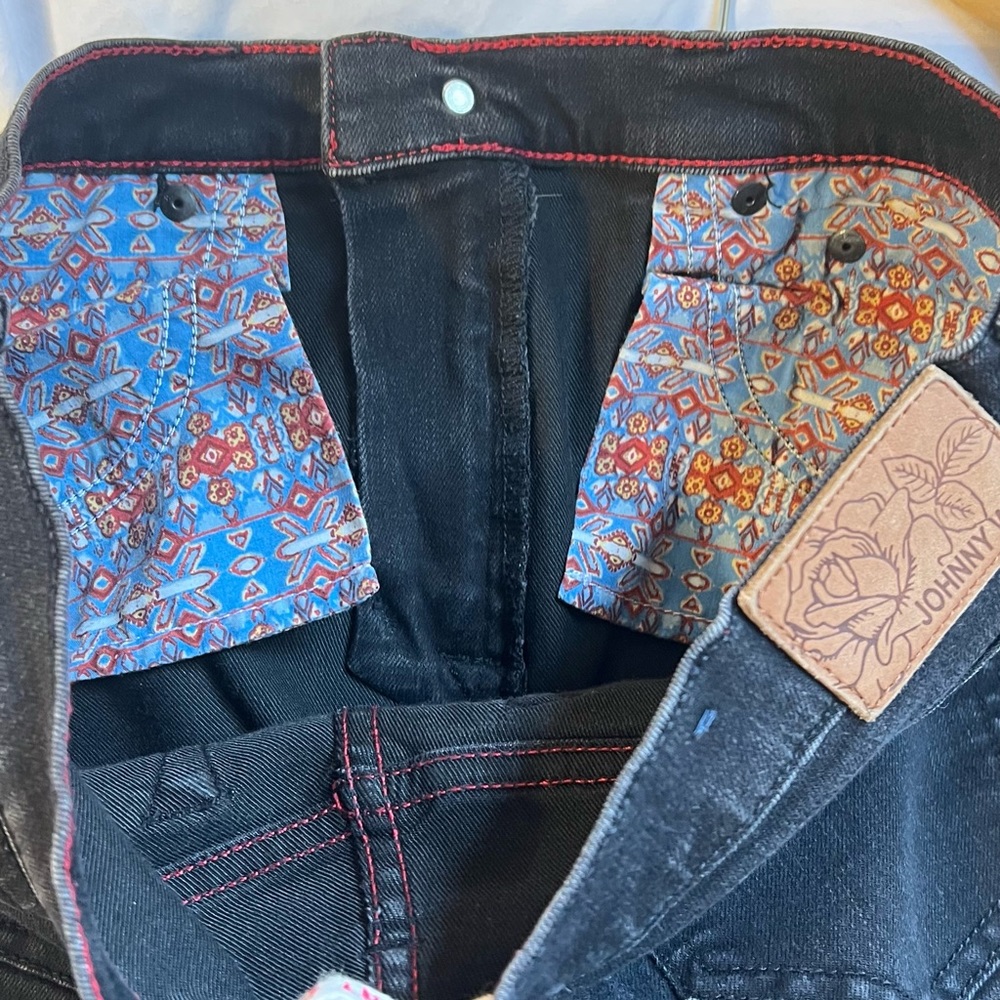 Johnny Was Black Demin Jeans Size 27 - Picture 9 of 11